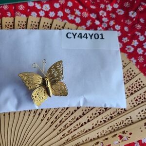 Unique Vintage Gold Butterfly Hair Clip